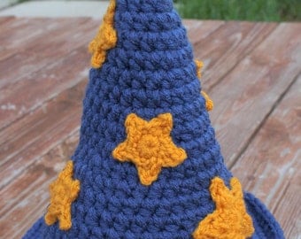 Crocheted Wizard Hat- HAT ONLY- Made to Order- Any Size