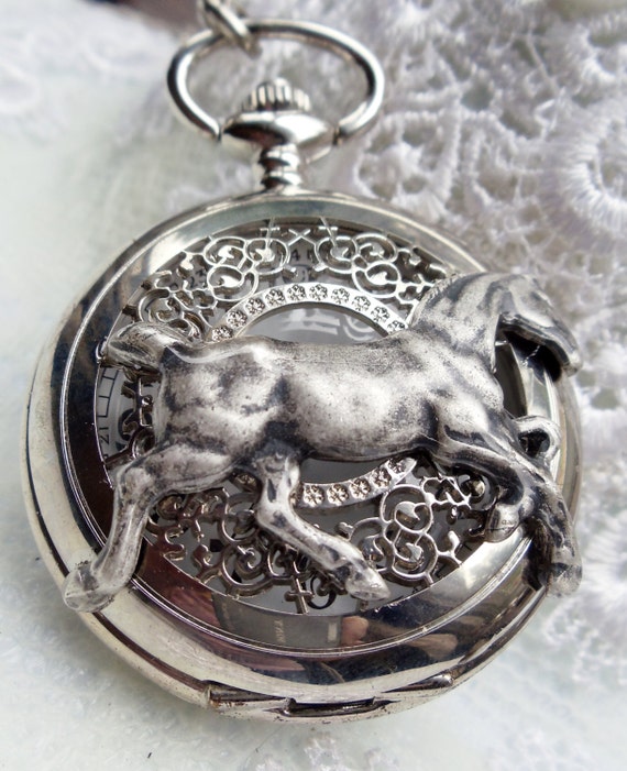 Horse pocket watch men's pocket watch with by Charsfavoritethings
