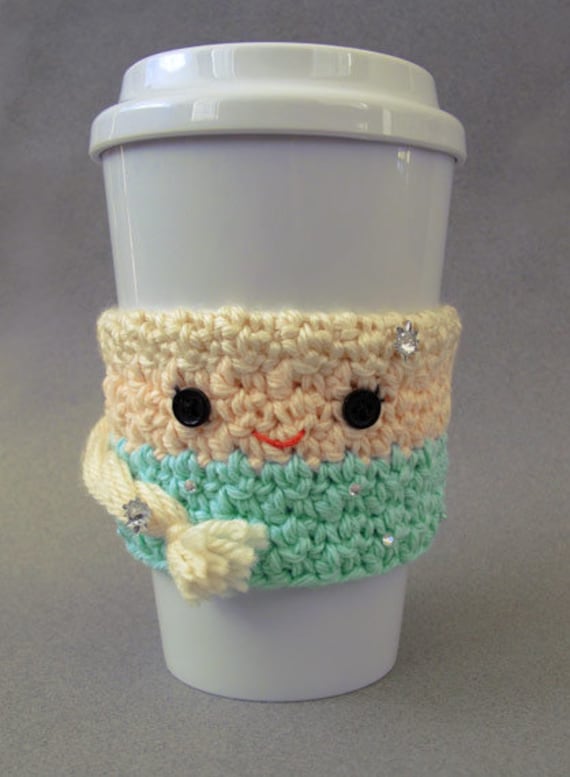 Crocheted Elsa Coffee Cup Cozy