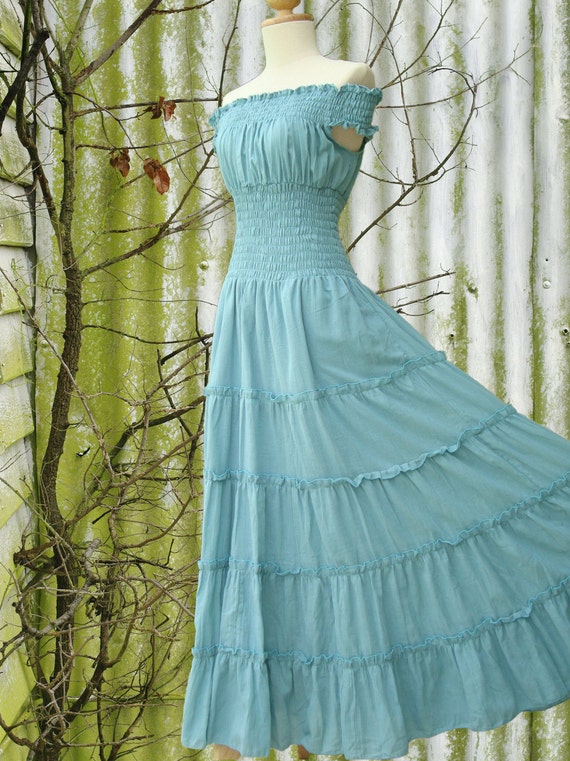 Romantic Dress Light Pastel Blue Maxi Dress Off The by idea2wear
