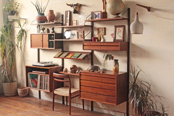danish mid century modern modular teak wall unit danish mid century modern modular teak wall unit