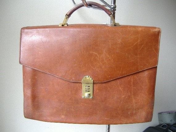 VINTAGE PRESTO Combination Lock Genuine Leather Hide by Binzorama