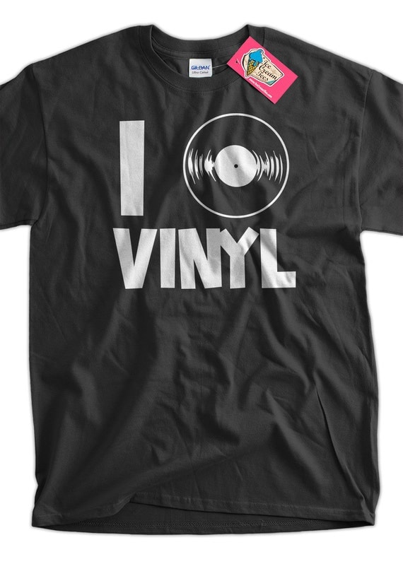 Funny Vinyl T-Shirt I Heart Vinyl Tee Shirt T Shirt Music