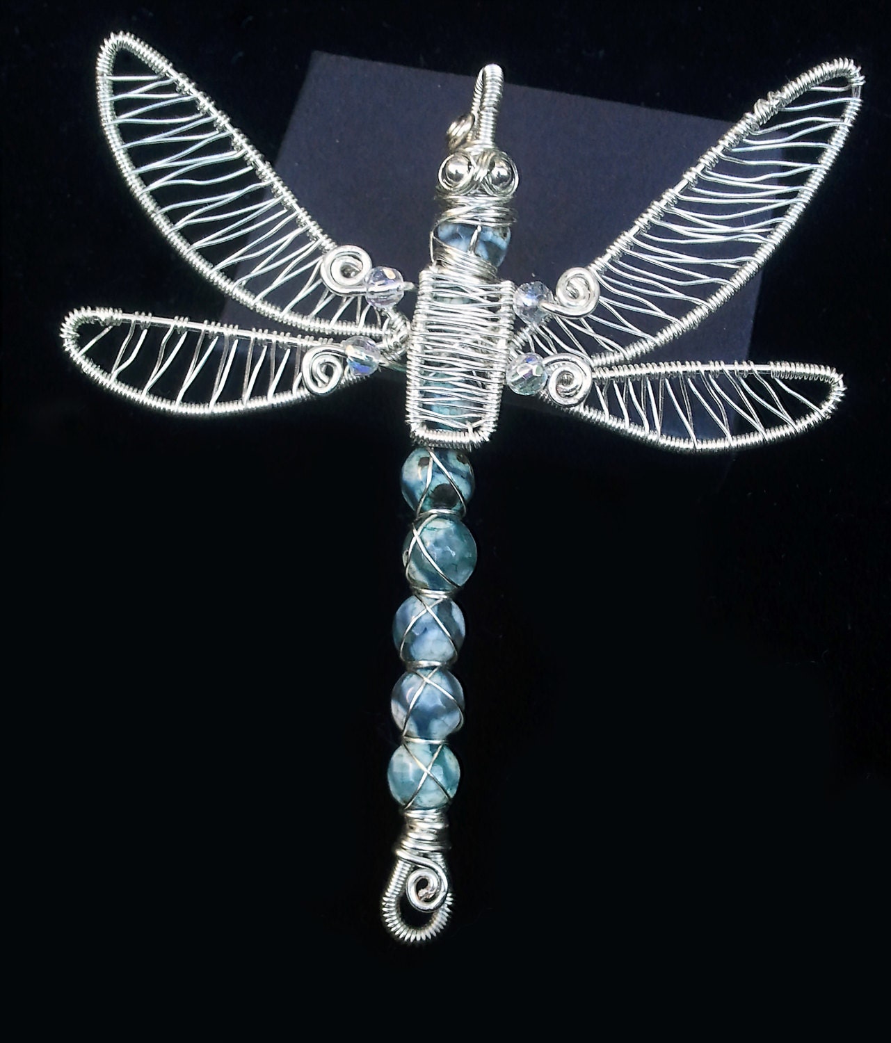 Wire Wrapped Pendant Dragonfly Pendant Wire Wrapped