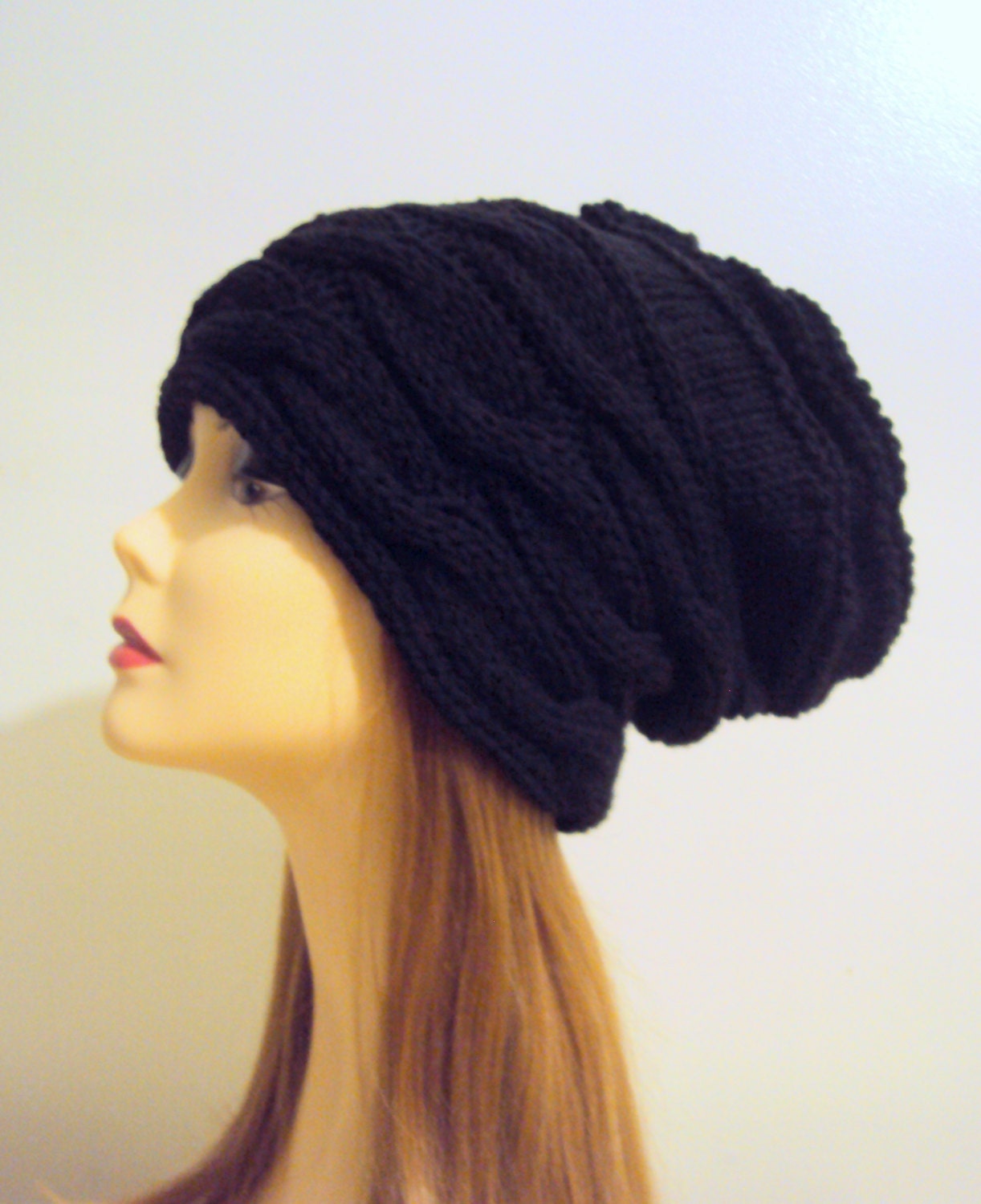 Knit Baggy Hat Chunky Hat Knit Dreadlock Hat Oversized Super