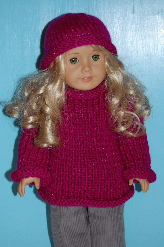 American Girl doll clothes knit sweater and hat