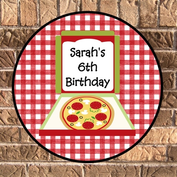 Pizza Party Cupcake Topper Favor Tag Digital Printable Il_570xn