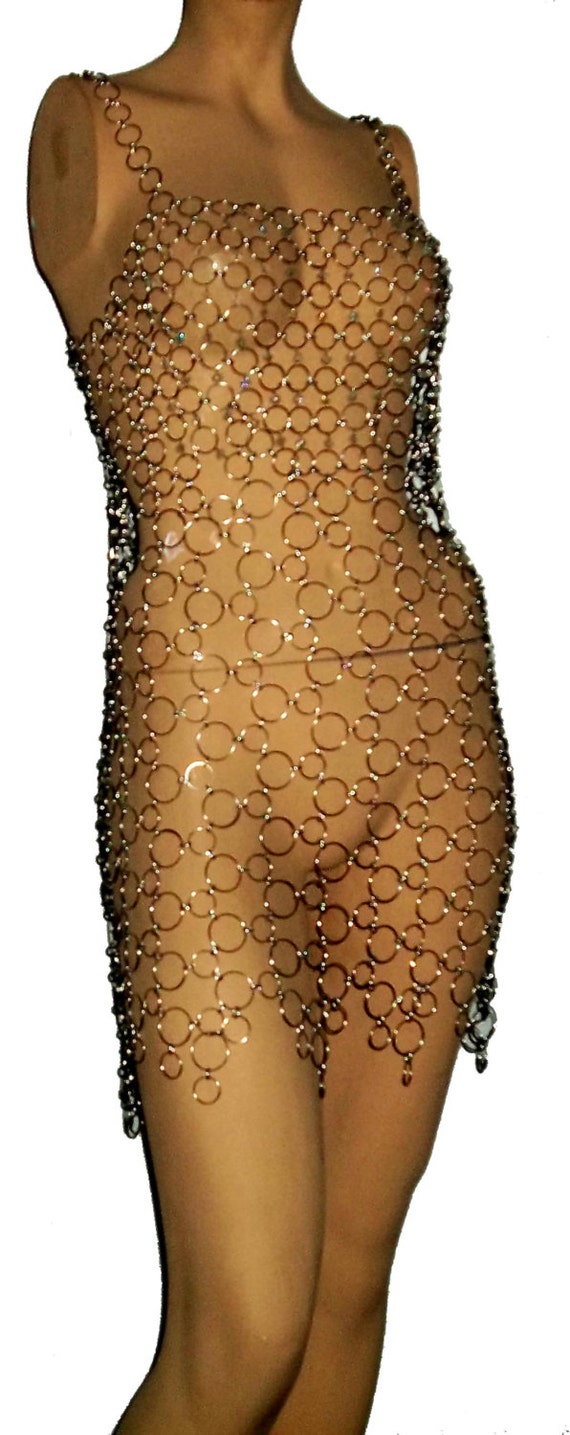 chain mail mini dress