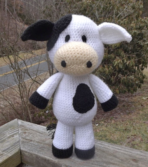 Lil' Cow Amigurumi Crochet Pattern PDF file only. Medium