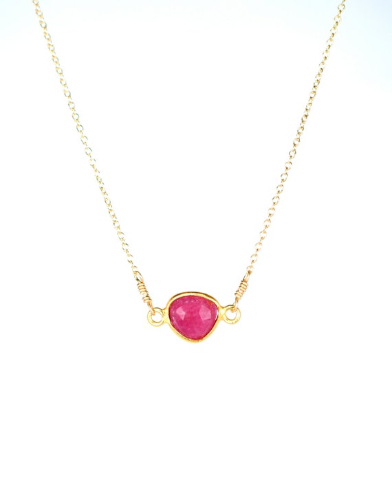 Sapphire necklace - crystal necklace - september birthstone - a tiny ...