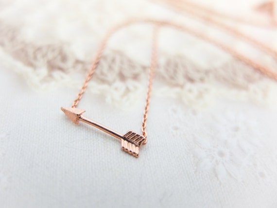 Arrow Necklace Rose Gold necklace Dainty by SeablueBoutique