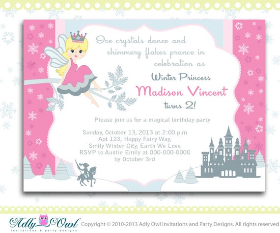 Winter Fairytale Party Invitations Flyer 1