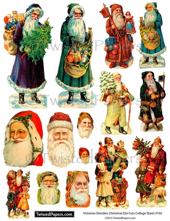 FATHER CHRISTMAS Santa Santa Claus Victorian Dresden Die