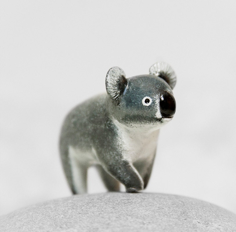 Koala Figurine OOAK Handmade Polymer Clay Animal Totem