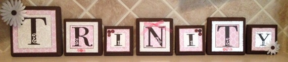 Items Similar To Baby Name Letter Blocks Personalized custom Baby Name 