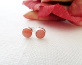 Teeny Tiny Sterling Silver and Coral earrings...dainty, simple and fun