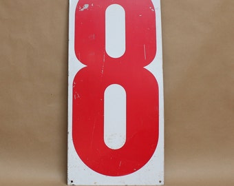 Vintage Large 30"x13" Gas Station Numbers- Number '8/0'- Vintage Home Decor