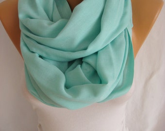 Mint Pashmina Oversize Pashmina Scarf Spring Scarf Shawl Bridesmaid Gift Wedding Shawl Mother's Day Gift -ESCHERPE