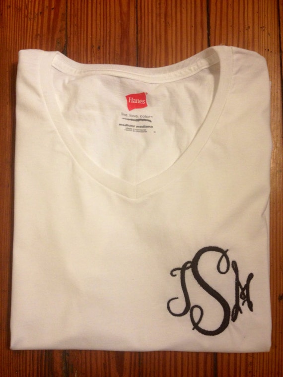 v neck monogram shirt