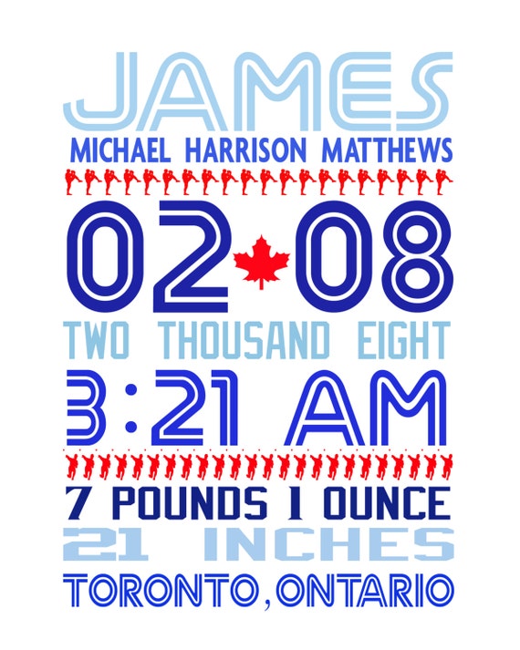 Toronto Blue Jays Birth Announcement by on Etsy