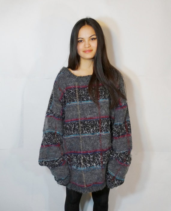 80s fuzzy wool sweater dress 1980s retro vintage sweater
