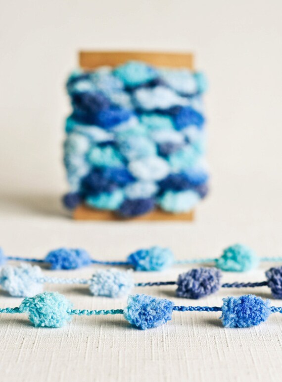 pom blue light trim pom Yards Novelty  of in Pom   Light Pom Blue 6 Twine Shades Navy Garland