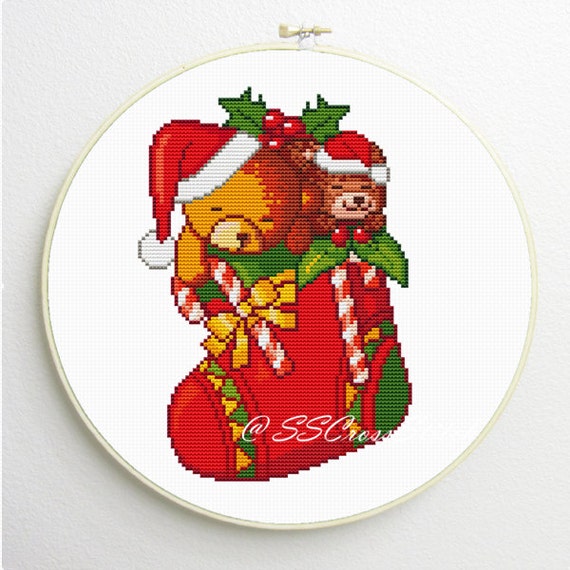 Items Similar To Counted Cross Stitch Pattern Two Cartoon Bears In