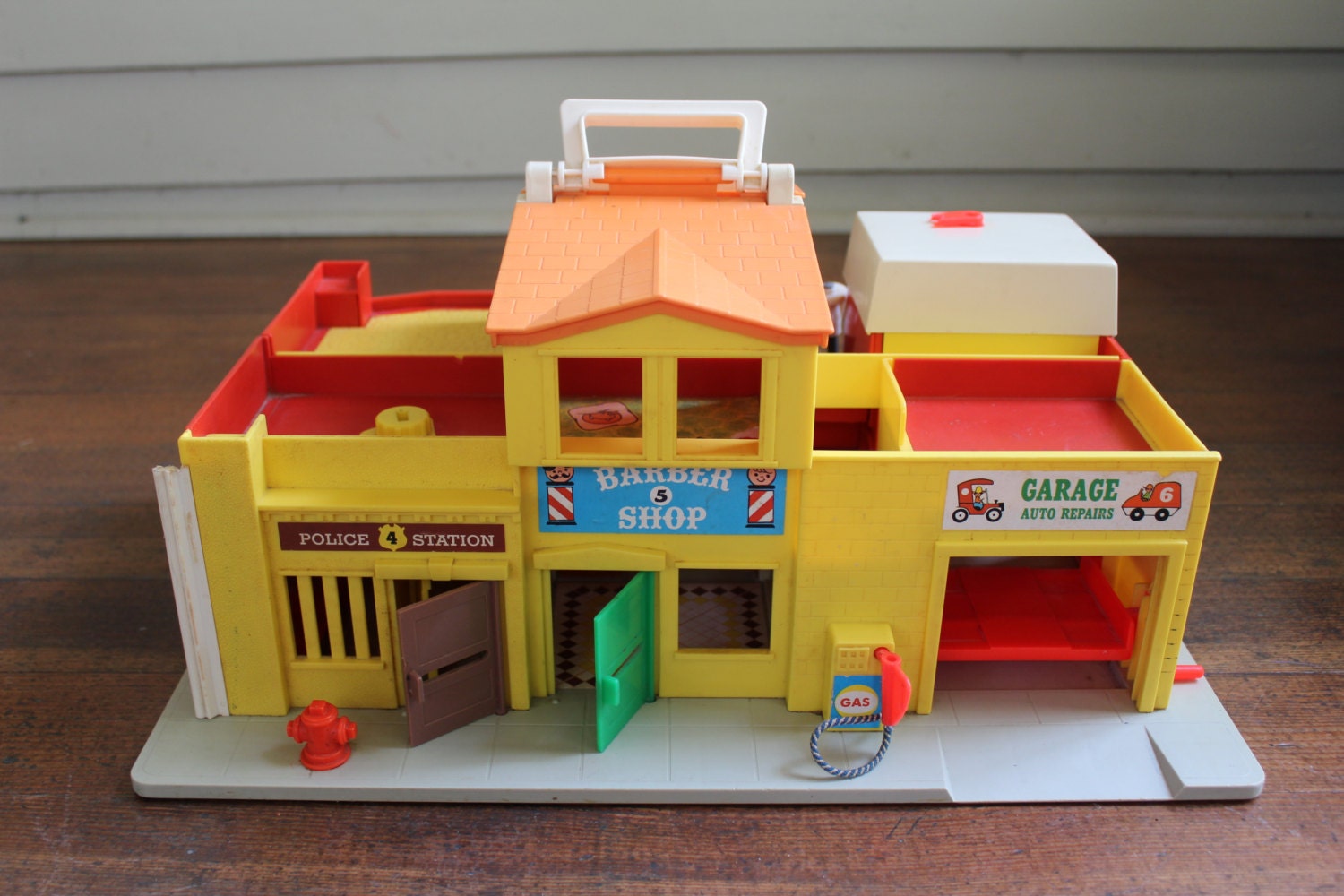 Vintage Children's Toy Fisher Price Play Family Village