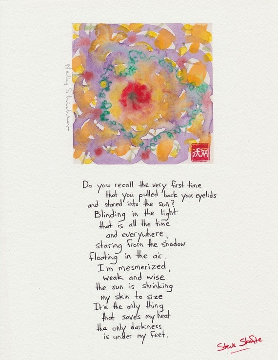 MESMERIZE / 8.5 x 11 inches / unframed / watercolor and poetry