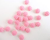 10 x 9mm Czech Glass Beads, Pink Flower Beads, Pink Pressed Flower Beads, Pink Glass Beads FLW0005