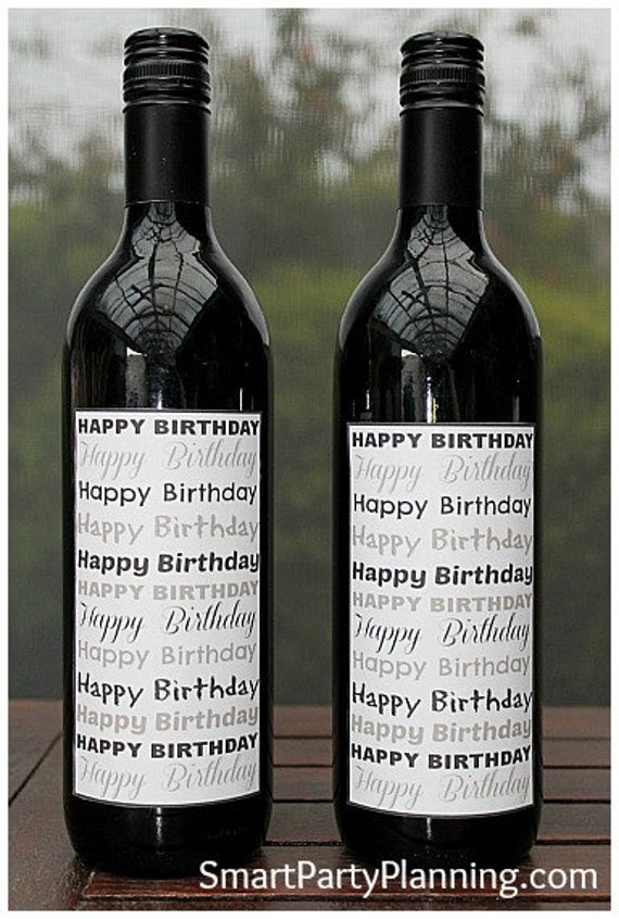 items similar to happy birthday wine bottle labels smart