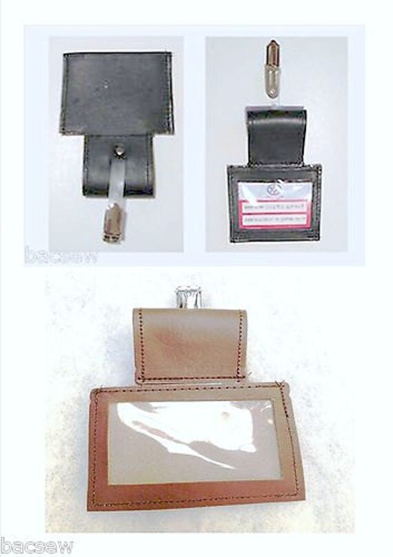 Leather ID BADGE HOLDER / PassTaxiBusCoach Office / 4.5cm