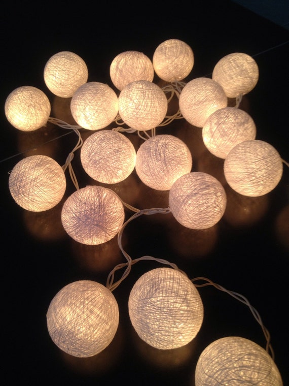 Cotton ball lights for home decorparty by CottonBallSecret on Etsy