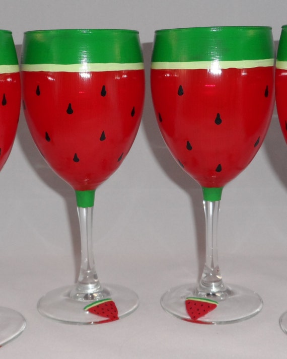 watermelon peekaboo wine glass