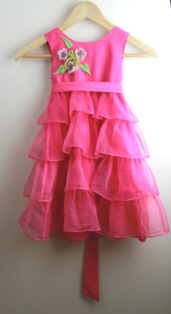 Beautiful Pink Dress 5 year old Birthday Girl by BobbyandBoo