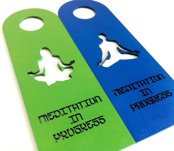 Items similar to Door Hanger - Meditation in Progress on Etsy
