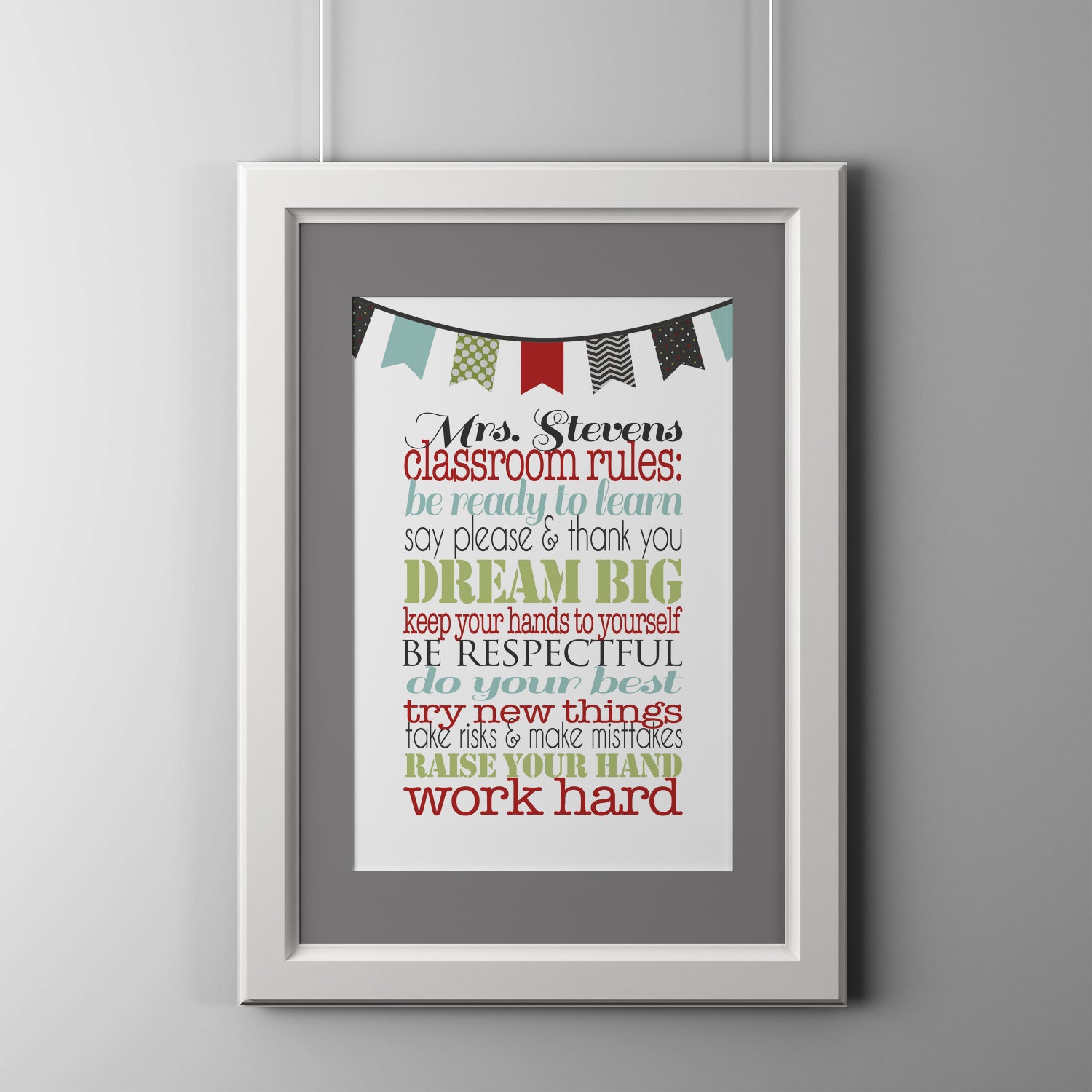 Teacher classroom wall art personalized teacher appreciation