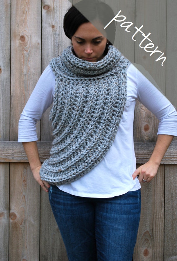 Crochet PATTERN Cross Body Cowl Scarf Huntress Vest