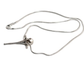 Silver Bone Necklace 3D Printed Jewelry Sterling Silver Vertebra Jewelry