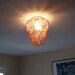 Mini Chandelier, Bare Light Bulb Ceiling Fixture Shade, Capiz Shells in Orange, Melon, Pink, Lavender, Lightweight, Sunrise, Sunset, Shimmer
