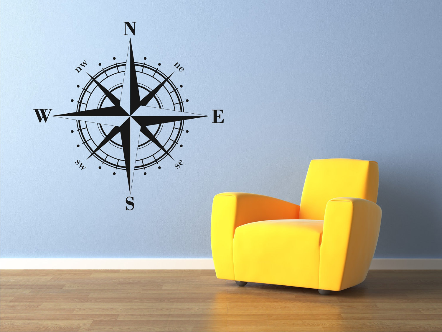 Compass Rose Decal Nautical Wall Decal Compass Rose Sticker