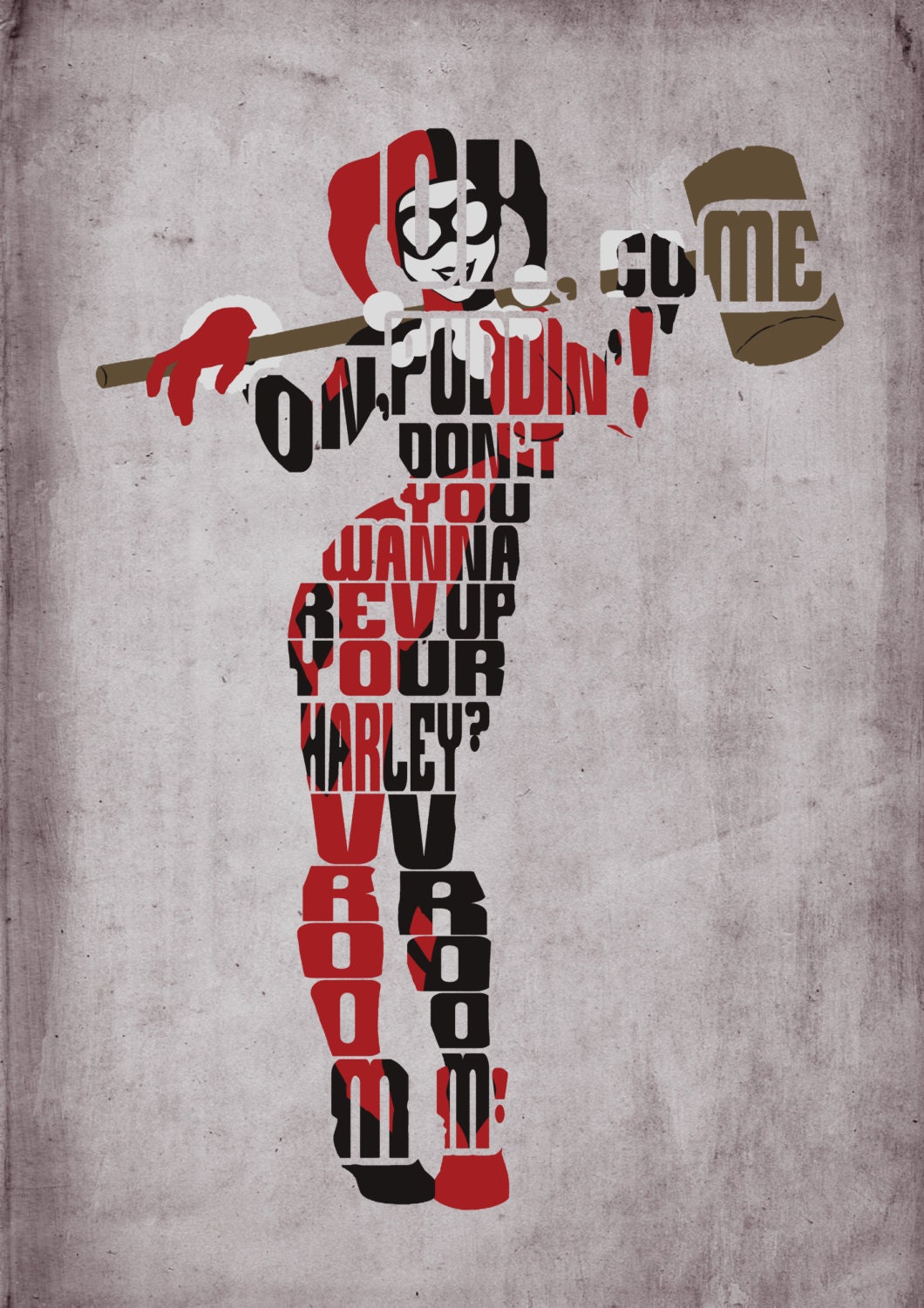  Harley  Quinn  Batman Poster  Minimalist Typography Poster 