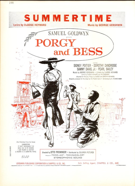 Summertime Song From Porgy And Bess Printable Sheet Music