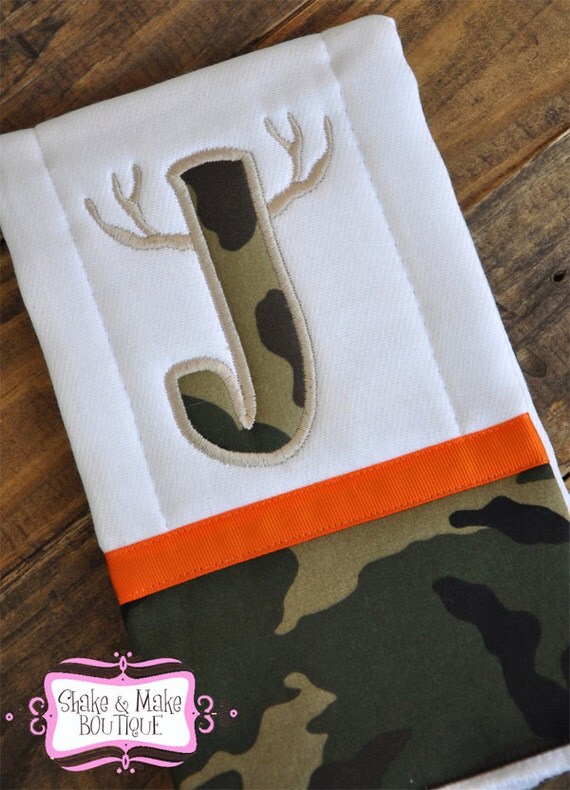 Items similar to CAMO Personalized BURP CLOTH Deer Hunter Boy or Girl on Etsy