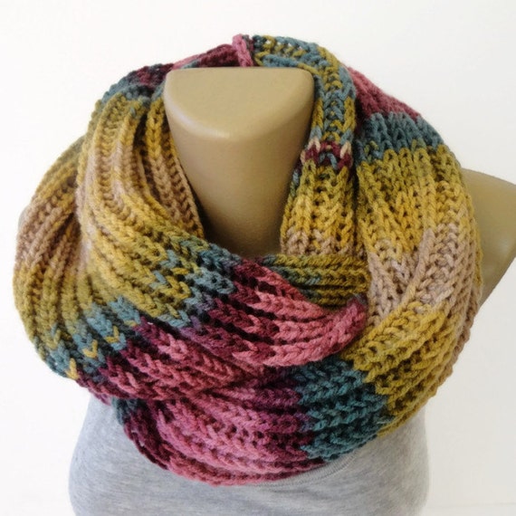 Knit Scarf Winter Scarf Women Knit Infinity Scarf Scarves Men