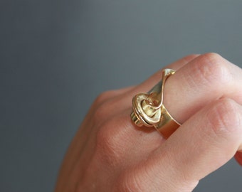 Bague en argent with18k Gold Plated -moderne anneau ... Bague en argent with18k Gold Plated -moderne anneau ...