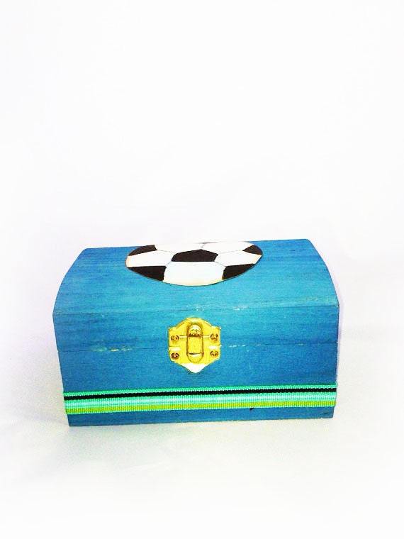 Boys Keepsake Box football personalised woodenbox