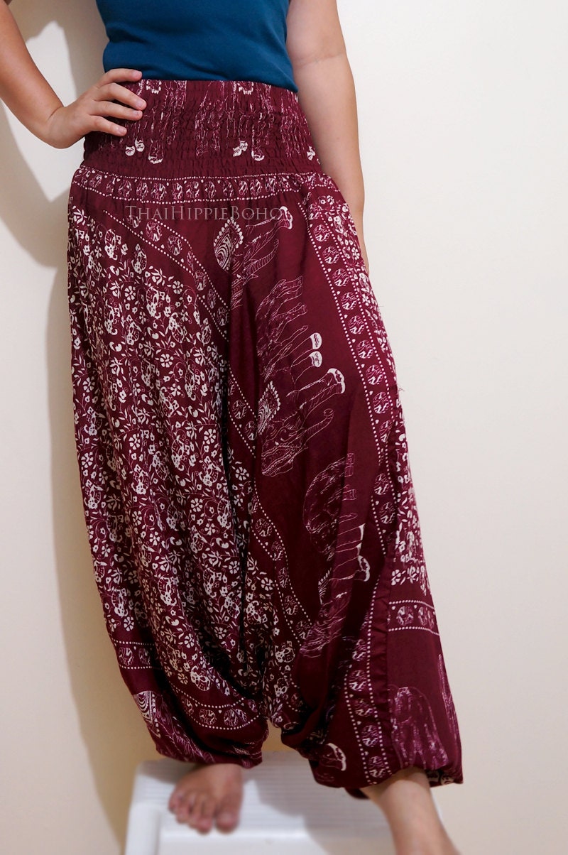 elephant print harem pants