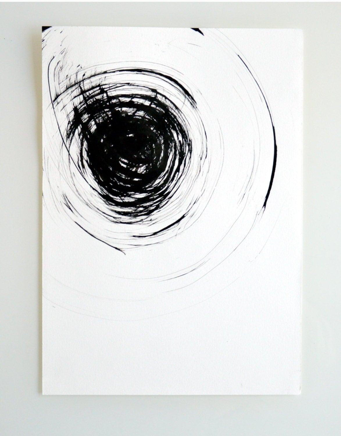 Original abstract art ink drawing Black and whitemodern