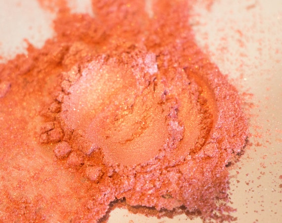 Mineral Eye Shadow Makeup Iridescent Shimmer - Tickled Pink - Pink Gold Vegan Dye Free